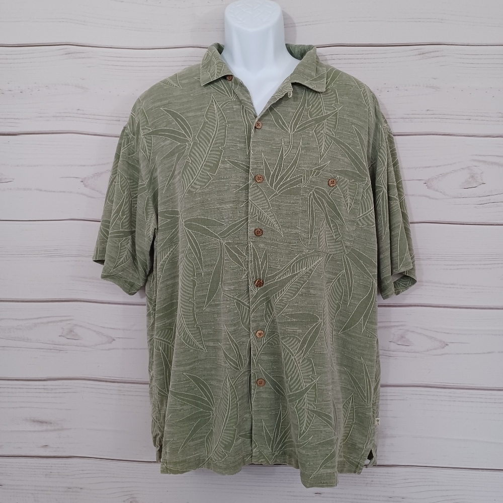 Island Shores Washable Silk Hawaiian Original Island Wear Button-down Shirt Top